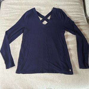 Lilly Pulitzer navy plus NWOT cross-back vneck Areli pullover top